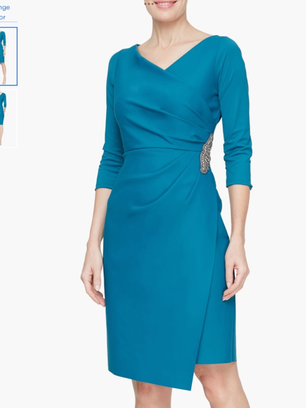 Alex Evenings Beaded Detail Cocktail Sheath Dress, size 16